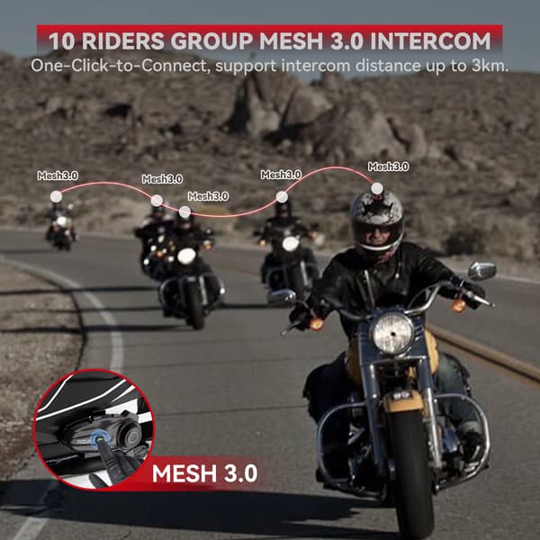 Motorcykel Intercom, Bluetooth 5.3, Vandtæt,XGP X10 1Stk