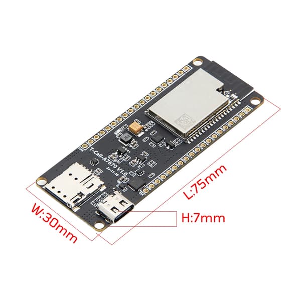 Udviklingskort, ESP32 Chipset, LTE GSM Mobilnetværk,A7670E