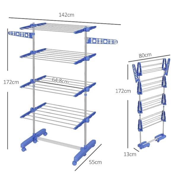 Tørrerack, Foldbart Design, Multi-Niveau Kapacitet,hær grøn, 6