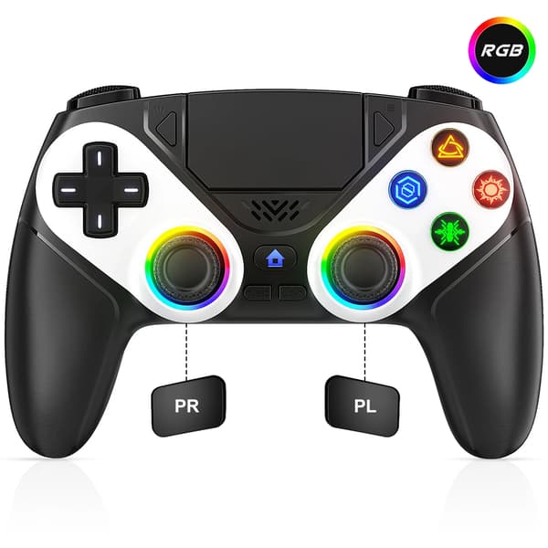 Gamepad, RGB-belysning, programmerbara knappar, RGB Svart