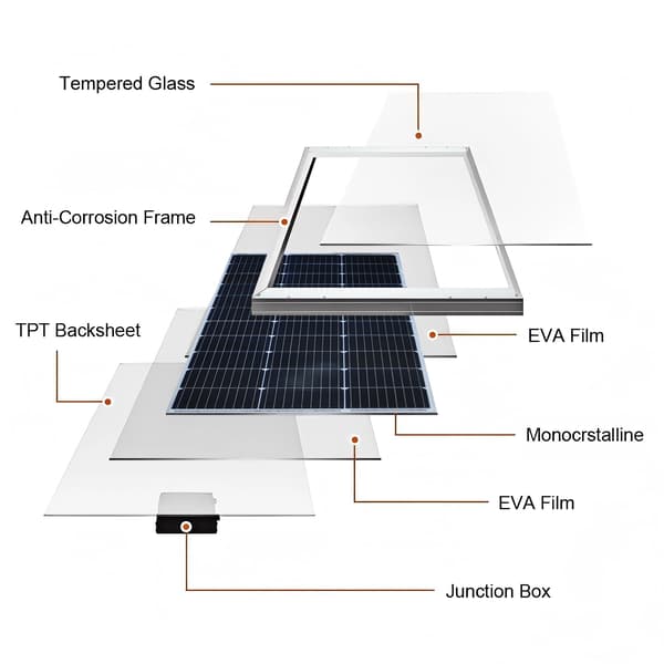 Solpanel, Hög Effektivitet, Vattentålig Design,1PCS  100W