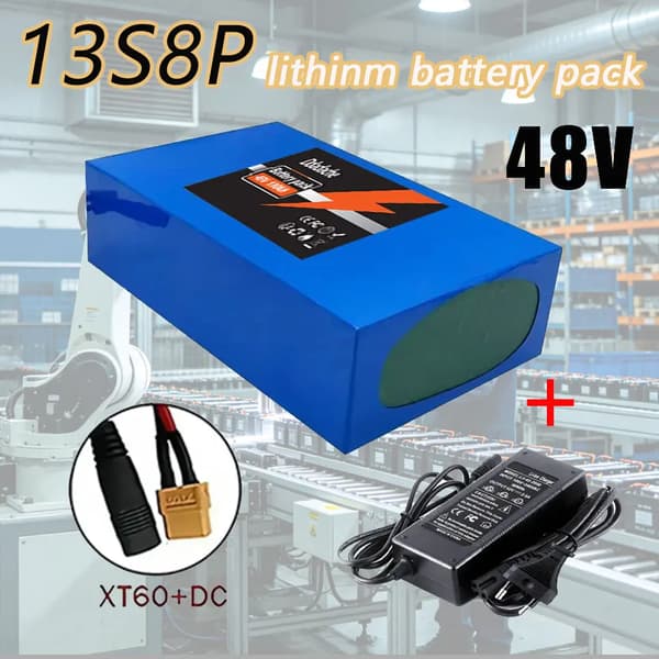 Lithiumbatteripakke, 100Ah kapacitet, 50A BMS,XT60-DC-lader