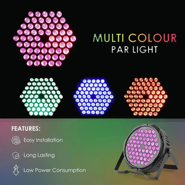 Scenbelysning, DMX-kontroll, RGB-ljuseffekter,EU Plug, 4PCS LED