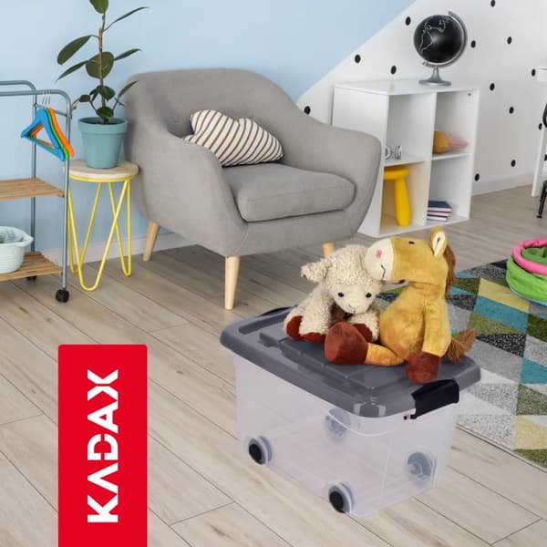 Förvaringsbehållare, Stor Kapacitet, Stapelbar Design,S, Ljusgrå