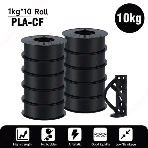3D-printer filament, kulfiber materiale, høj kompatibilitet,10KG PLA-CF