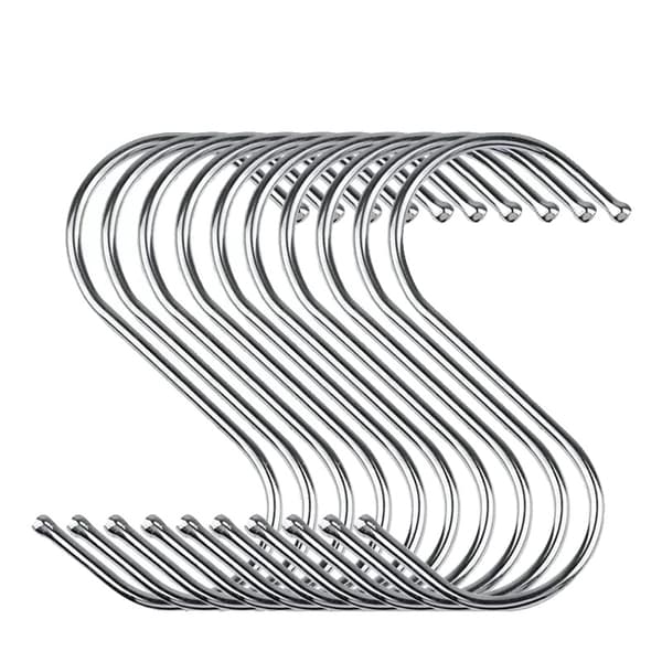 Hängande krokar, S-formad design, hållbart rostfritt stål,9cm, 50st