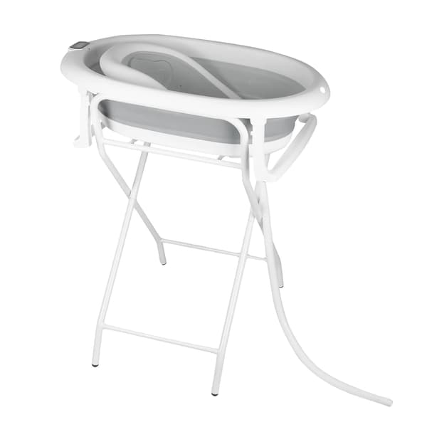 Babytub, Fällbar Design, Inbyggd Termometer,GRÅ