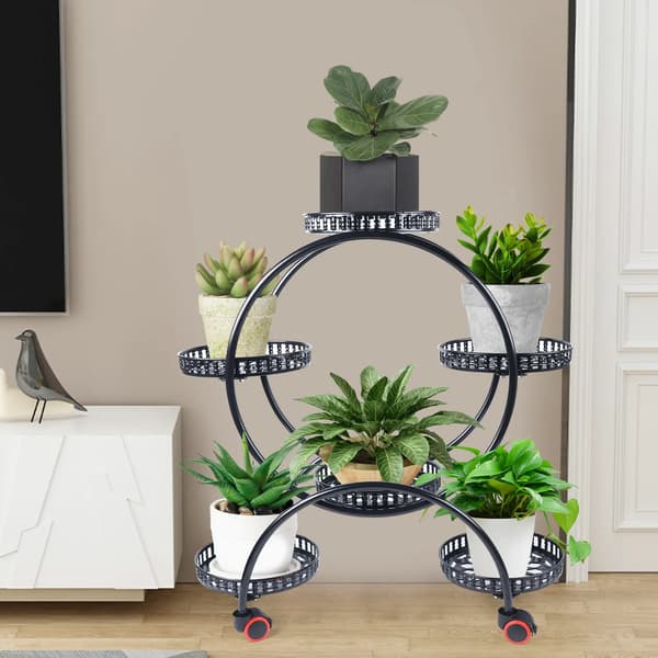 Plantebord, 6 niveauer, mobil design,sort