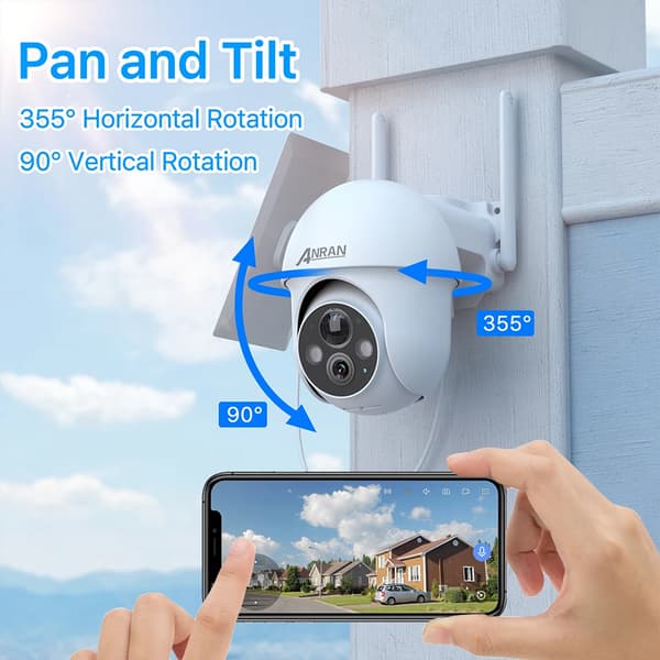 Solkamera, 5MP HD-bildbehandling, fjärrövervakning,5MP Vit