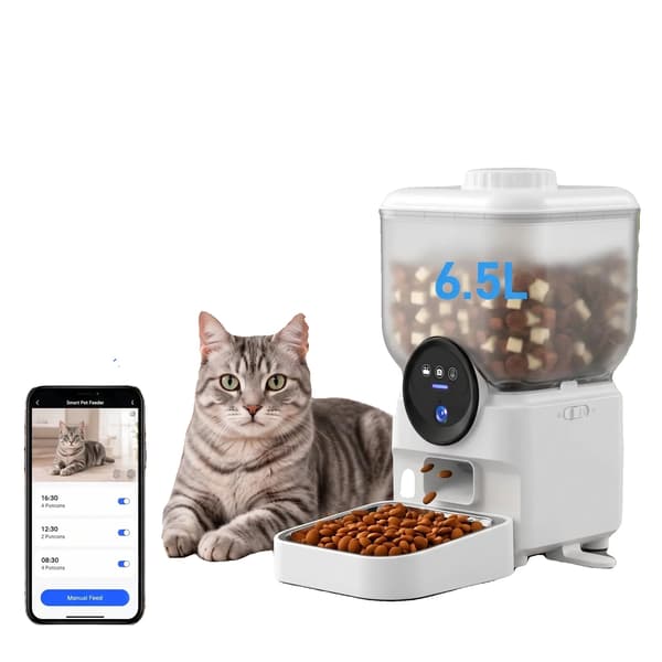 Kæledyrsfoder, 6,5L kapacitet, Smart App kontrol,HVID