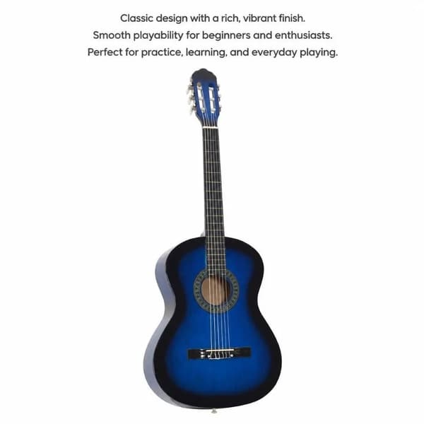 Klassisk Guitar, Solid Basswood, Elegant Design,Blå