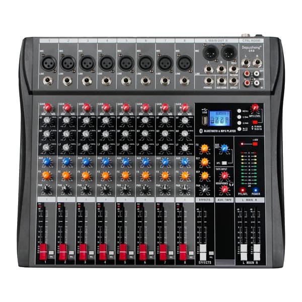 Lydmixer, Flere Kanaler, USB og Bluetooth Forbindelse,DX8