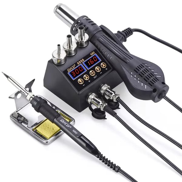 Lödstation, LCD-display, varm luftpistol,220V EU PLUG-c, 8898 KIT1
