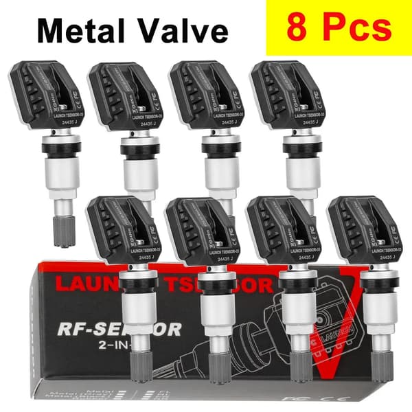 TPMS-sensorer, dualfrekvens, programmerbar erstatning,8 stk. legering sølv, TSENSOR-05N-a