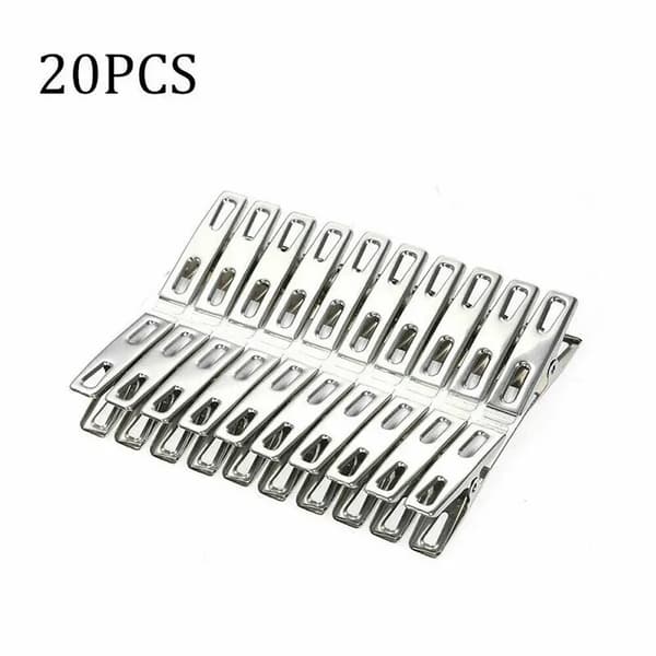 Klipps, Rostfritt Stål, Halkfri Grepp,20Pcs Set