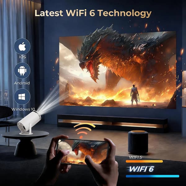 Projektor, 4K Understøttelse, Bluetooth Kompatibel,K10 Pro EU