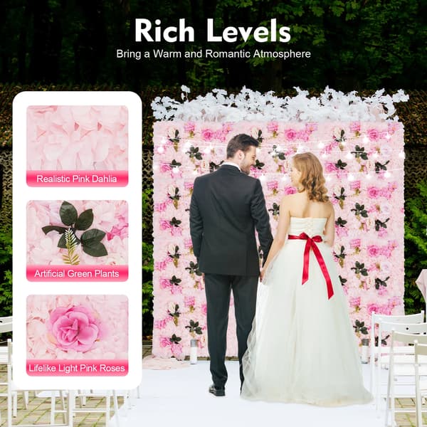 Blomväggspanel, Dekorativa Konstblommor, Idealisk för Evenemang,Rosa
