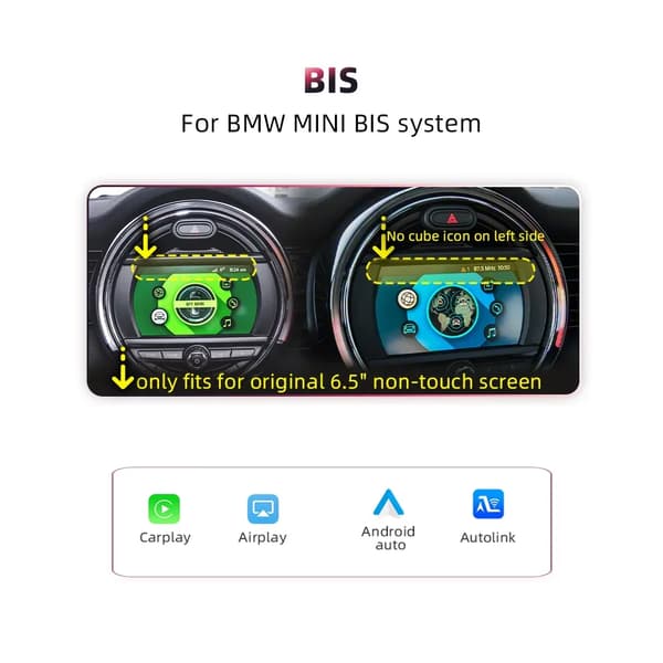 CarPlay Android Auto -liitäntä, Bluetooth-yhteys, helppo asennus,BIS-järjestelmä