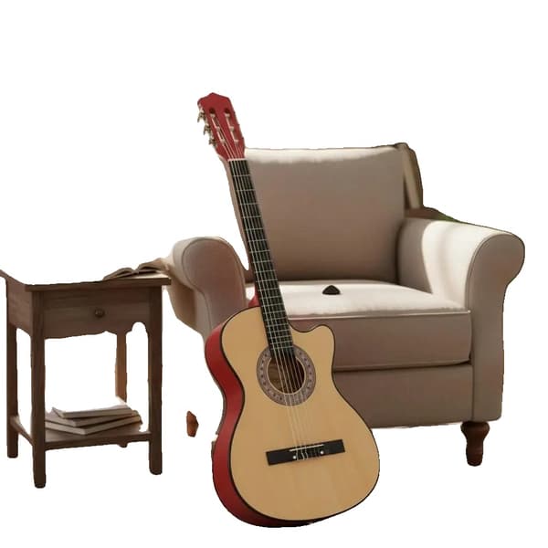 Akustisk Gitarr, Solid Basswood, Folkmusik Spelstil,Ljusbrun