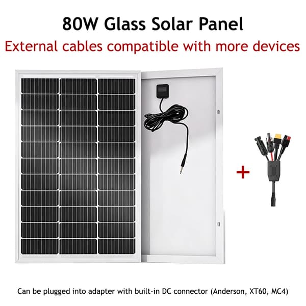 Solpanel, Kompakt Design, Alsidig Opladning,5-i-1-DC-80w