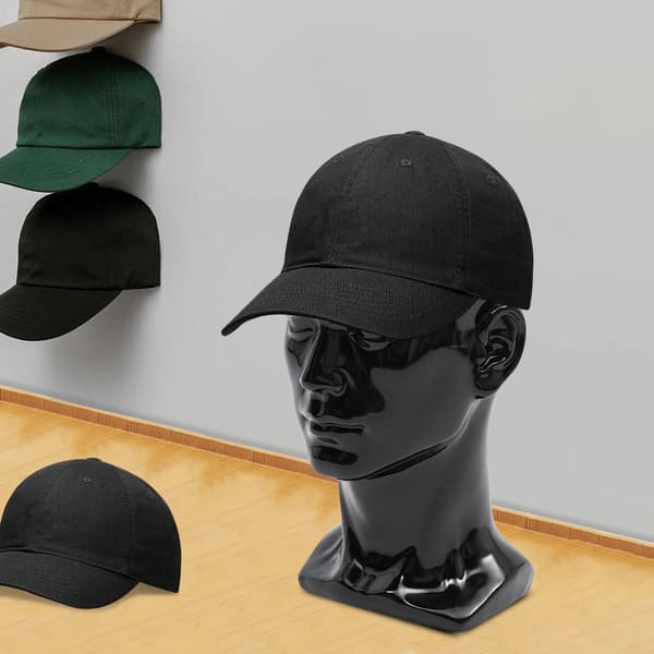 Mannequinhuvud, Hållbar PVC, Stabil Bas,Svart