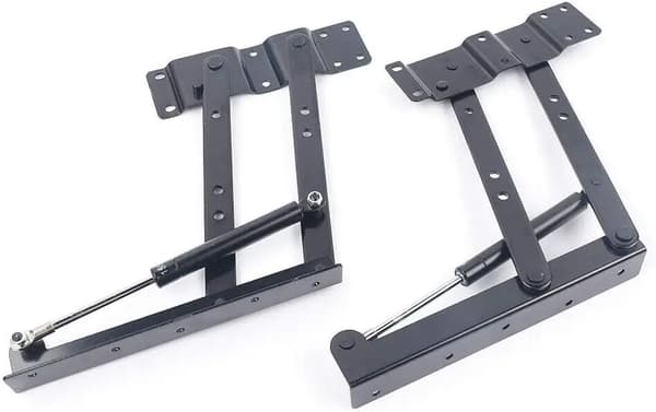 Foldbart Kaffebord, Pneumatisk Løftemekanisme, Holdbar Stålskinne,sort