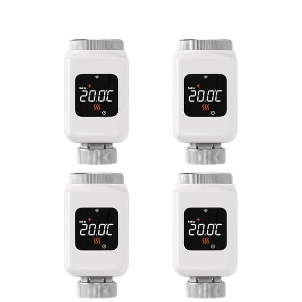 Smart Radiatorventil, Programmerbar Temperaturkontrol, App- og Stemmestyring,4PCS