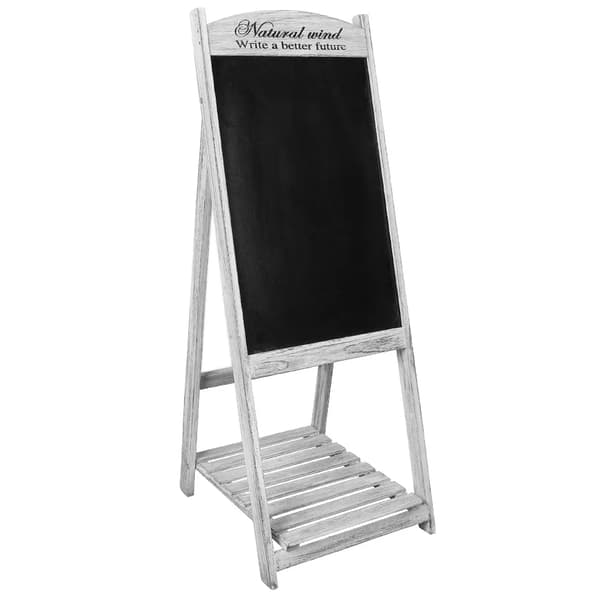 Tavleskilt, Fritstående Design, Inkluderer Displayhylde,Grå