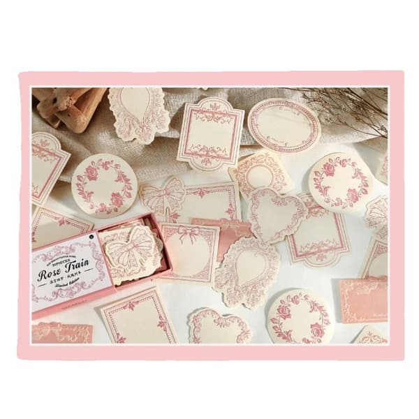 Kardstockpapper, 30 Ark, Retro Prägling Blomsterkant,Rosa