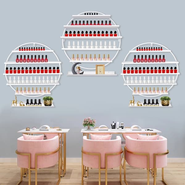 Nagellackshållare, Väggmonterad, Flerlagersdesign,Vit