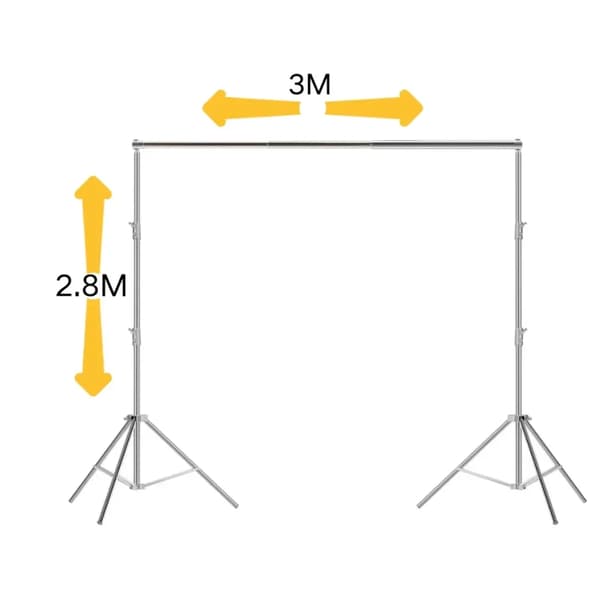 Tripod, Rustfrit Stål Konstruktion, Justerbar Højde,2.8x 3m
