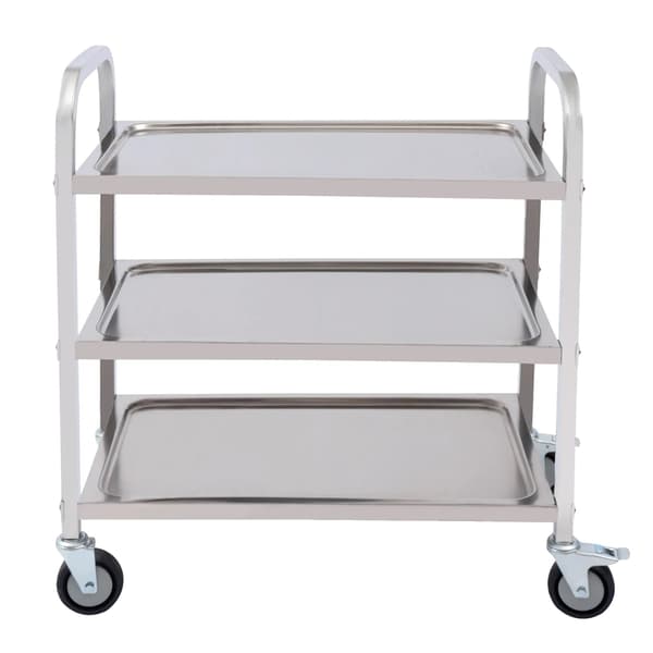 Serveringsvogn, Holdbart Rustfrit Stål, Mobil Design,Sølv