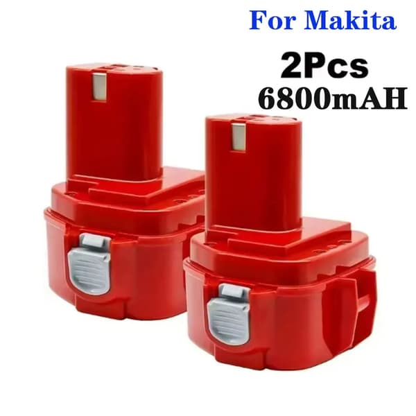 Erstatningsbatteri, 14.4V, 12800mAh kapacitet,2PCS 6800mAH Batteri