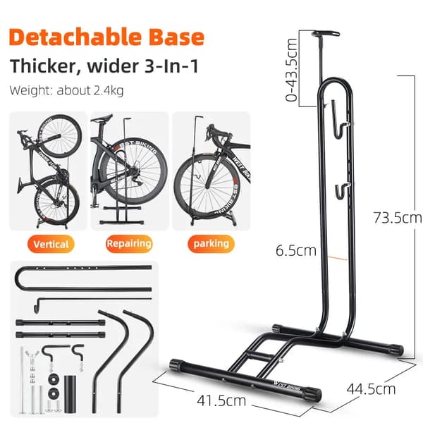 Cykelstativ, Holdbart Aluminium, Pladsbesparende Design,3 I 1