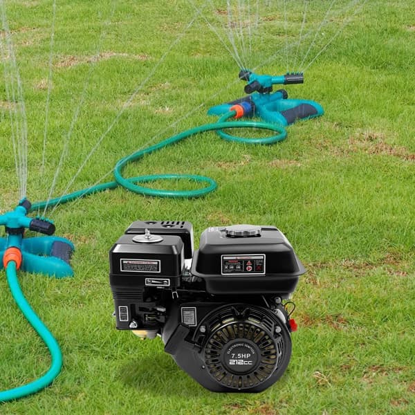Benzinmotor, 7,5 HK, luftkølet 4-taktsmotor,sort