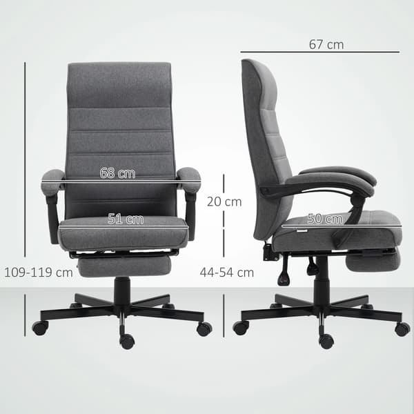 Kontorstol, Justerbar Højde, Ergonomisk Design,LYS GRÅ
