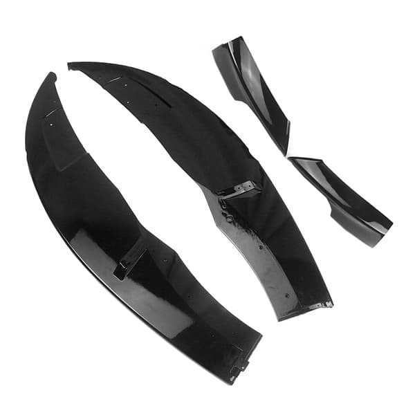 Front Bumper Lip Kit, Aerodynamisk Design, Nem Installation,sort