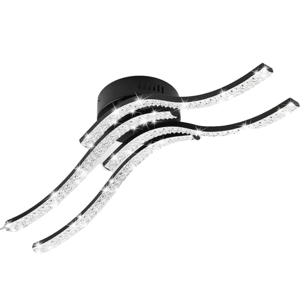 Loftlampe, Bølgeformet Design, Energi Effektiv,sort, Kold Hvid