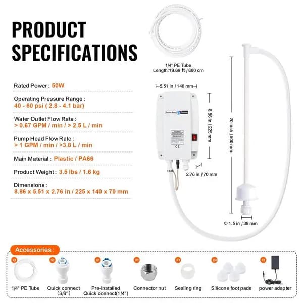 Vattendispenserpump, Automatisk Elektrisk Drift, Kompatibel med Drycker, vit