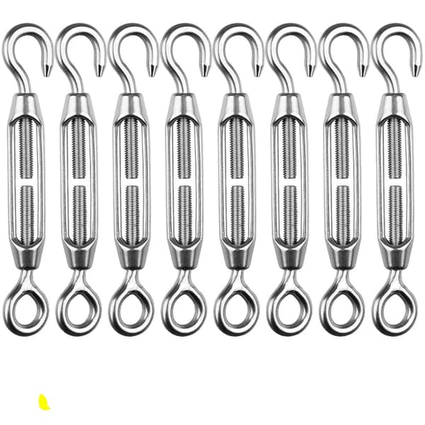 Krog og Øje Spændebånd, Justerbart Rustfrit Stål, Egnet til Ståltråd,M5, 10PCS-b