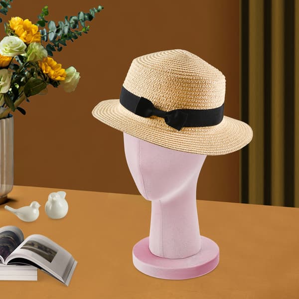 Mannequin Hoved, Holdbart Velourmateriale, Letvægtsdesign,Sort