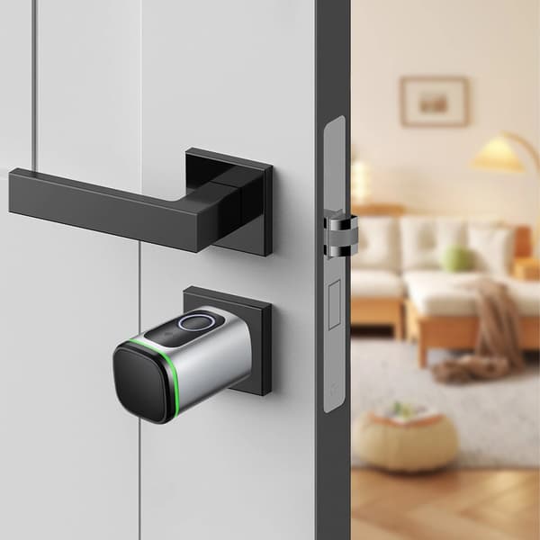 Smart låscylinder, fingeravtrycksåtkomst, appkontroll,Silver