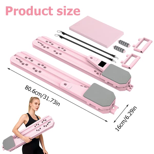Pilates Træner, Sammenklappelig Design, Justerbar Modstand,Pink