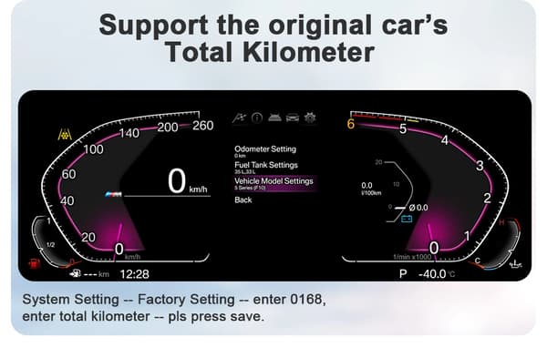 Digitalt instrumentpanel, trådløs forbindelse, køretøjsovervågningsfunktioner,E71 Carplay