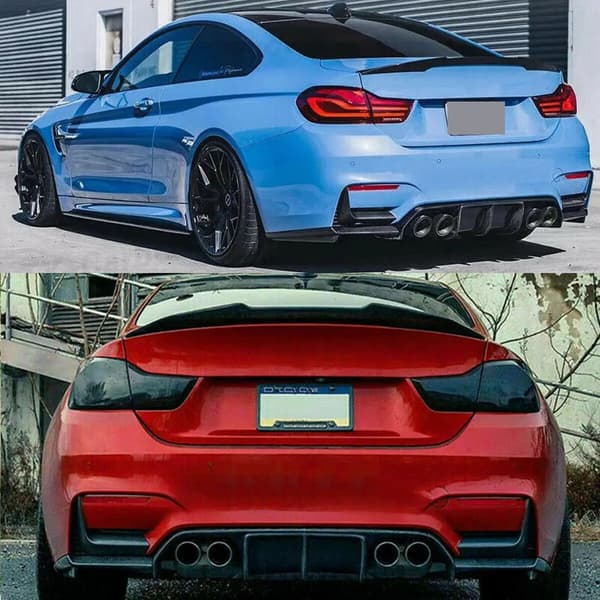 Bageste kofanger diffuser, holdbart ABS-plast, kompatibel med M3 M4,Kulfiberlook