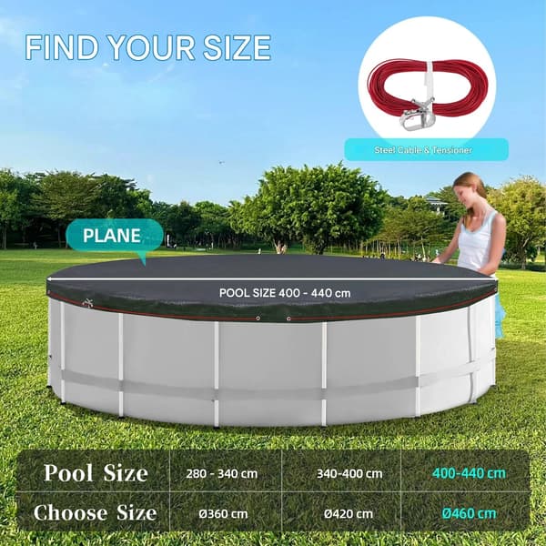 Poolöverdrag, Hållbart Material, Väderbeständig Design,4.6m