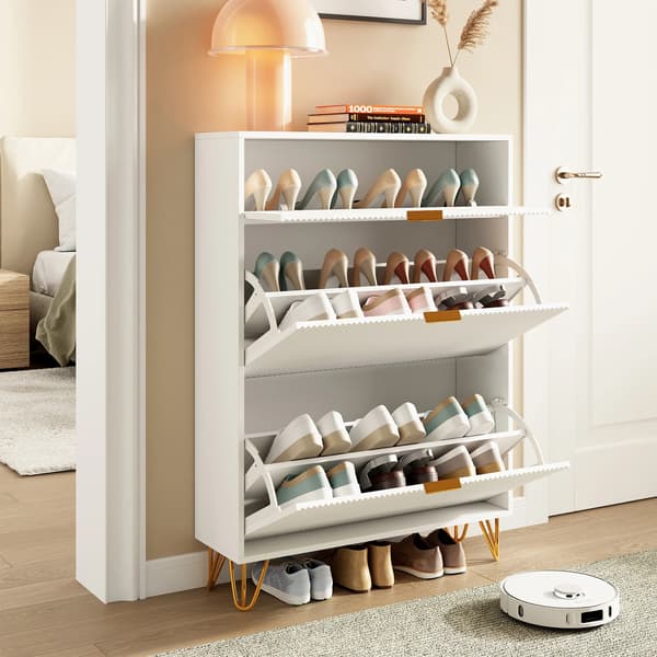 Skoskåp, Smal Design, Modern Estetik, Vit