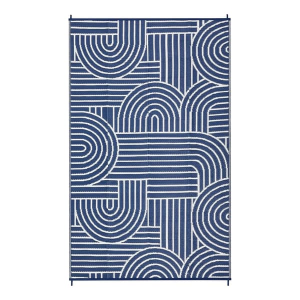 Udendørs tæppe, vandtæt, vendbart design,Blå, 152x244cm