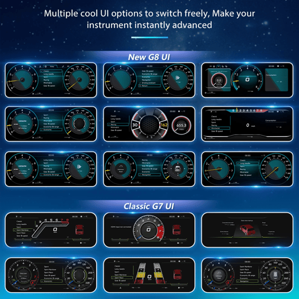 Digital Cluster, 10,25 tommer skærm, Multi-Sprog Support,Til VW Touran 04-08