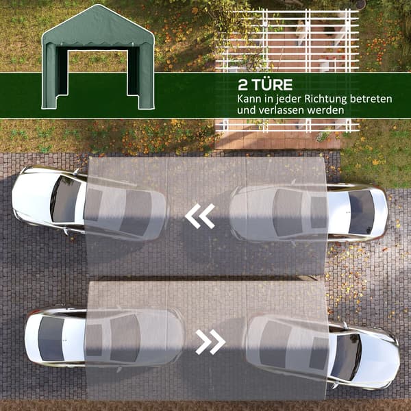 Carport, Vattentät Skydd, Lätt Montering,grön